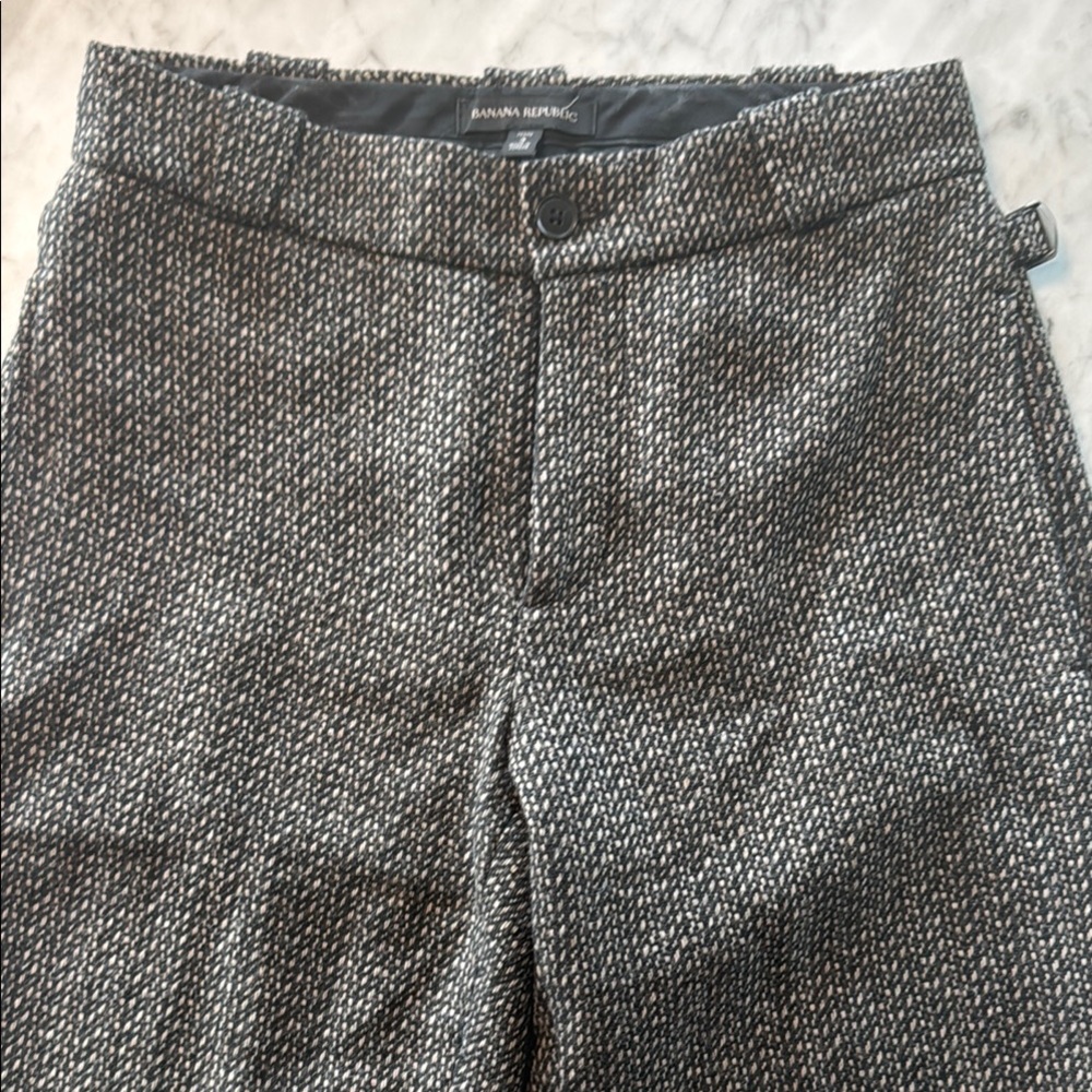 Banana Republic Black and Beige Flecked Trousers